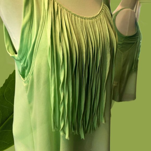 Green Fringe Tank Top | Boho Chic | Festival Ready | Size M - Picture 5 of 14